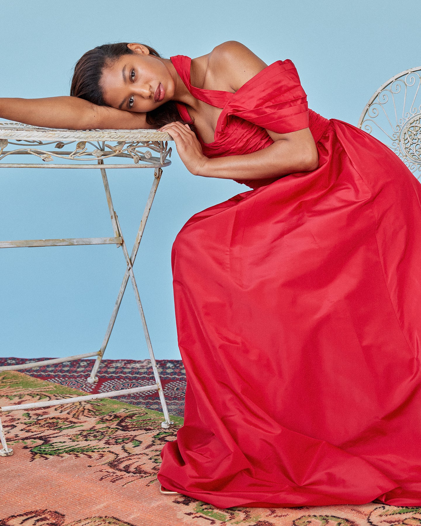 Zora Dress in Poppy Taffeta