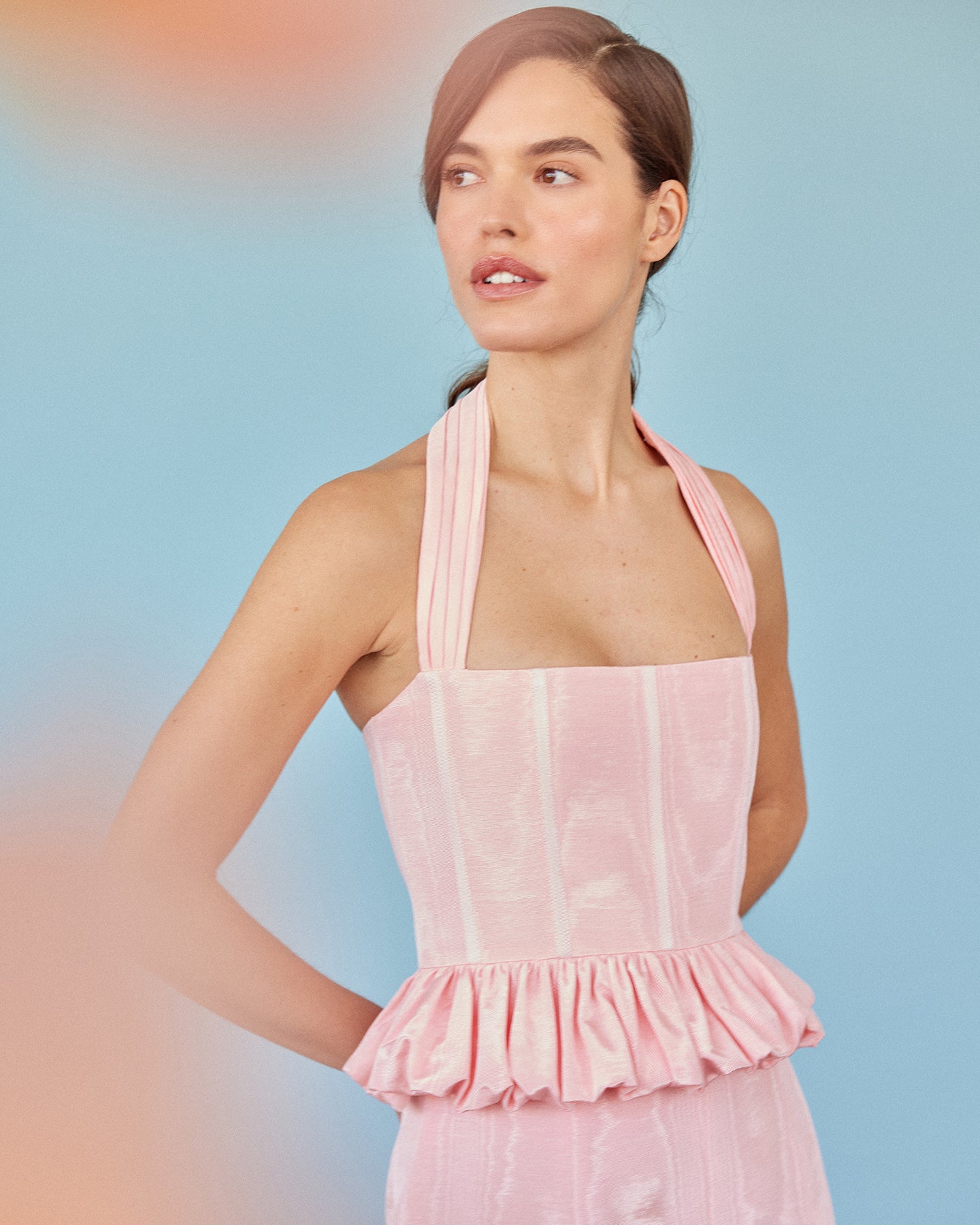 Rhea Corset Top in Opal Moire