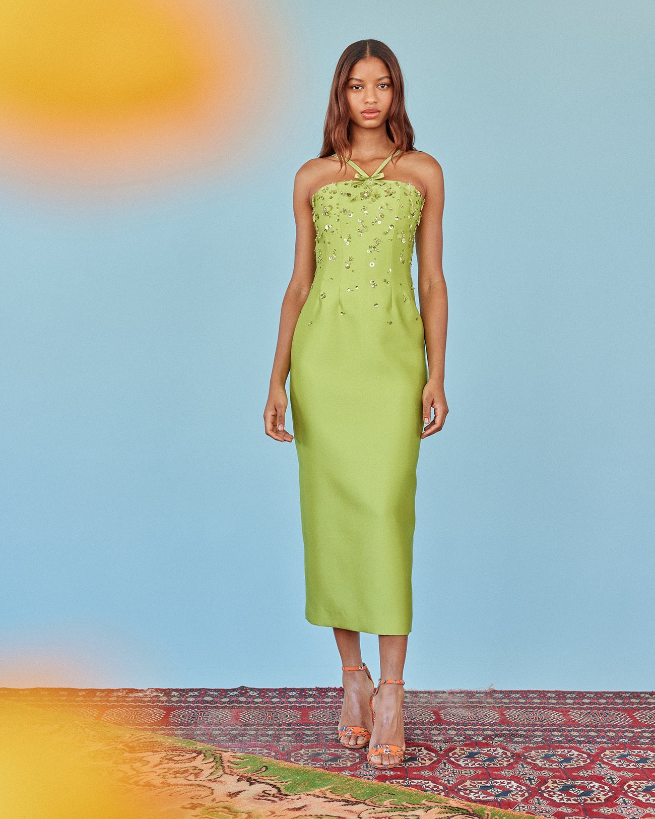 slim fit dress slacks MARYA' LIME GREEN DRESS – Kiwini The Label