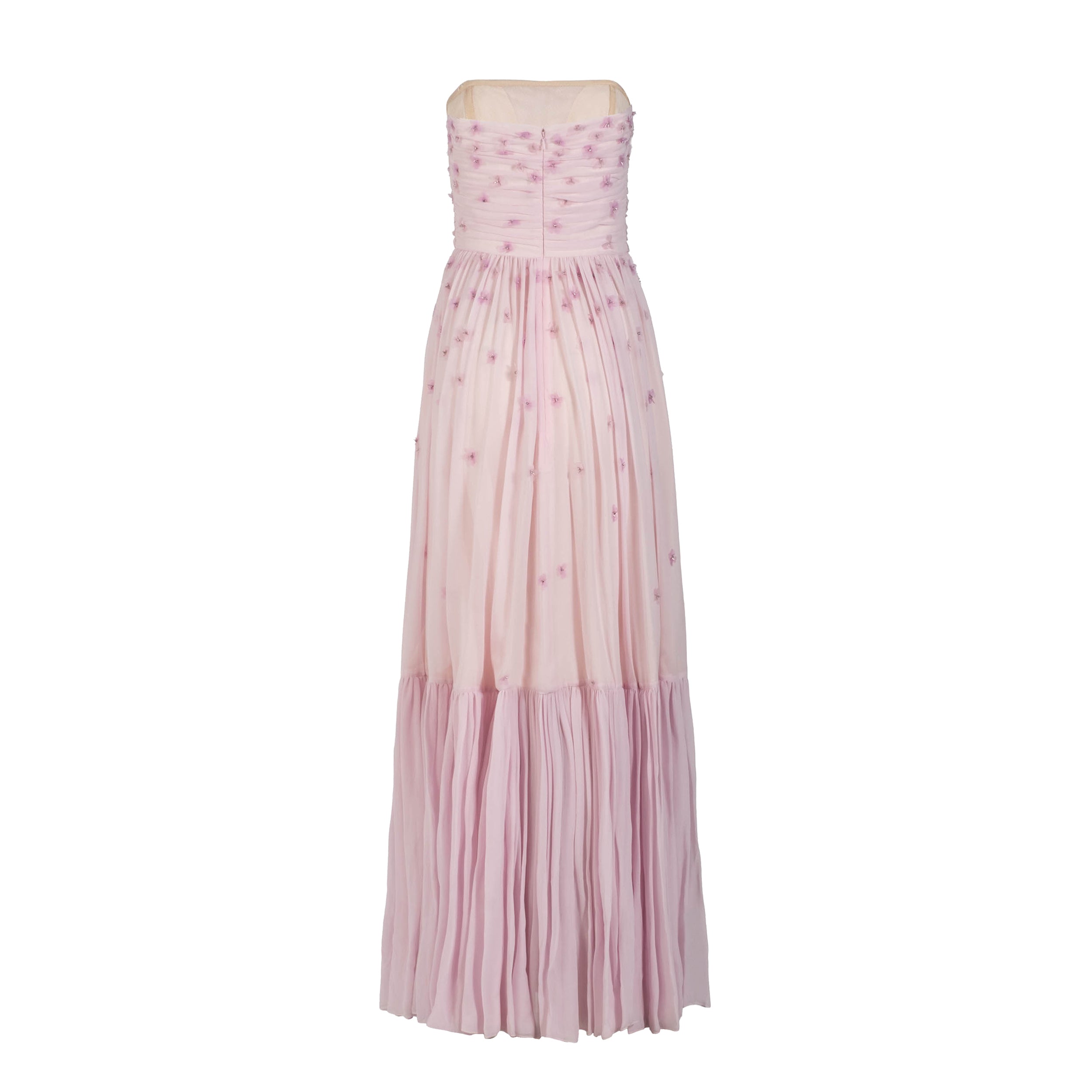 Melissa Dress in Peony Georgette with Miniature Flower Embellishment
