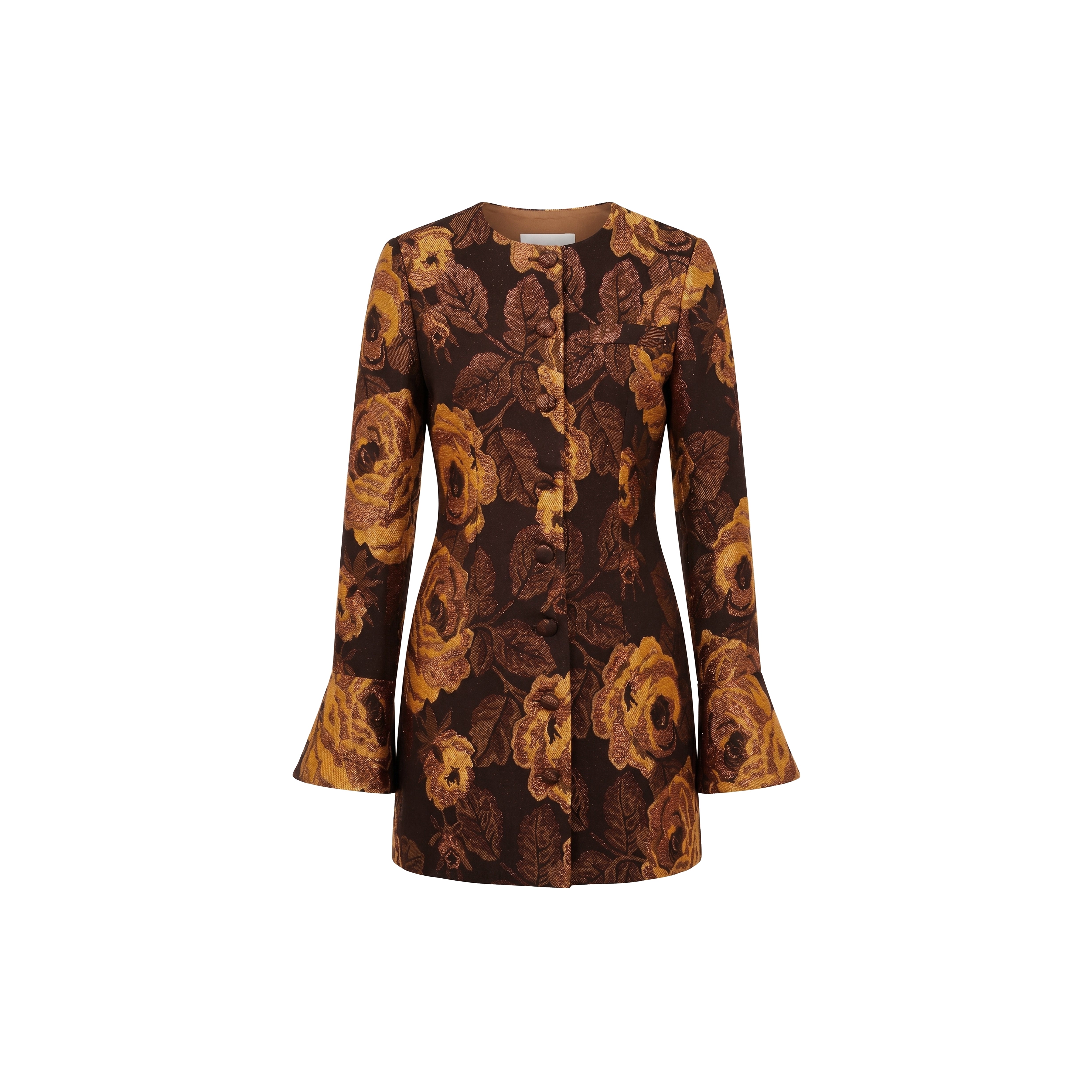 Primrose Blazer Dress in Bronze Floral Brocade