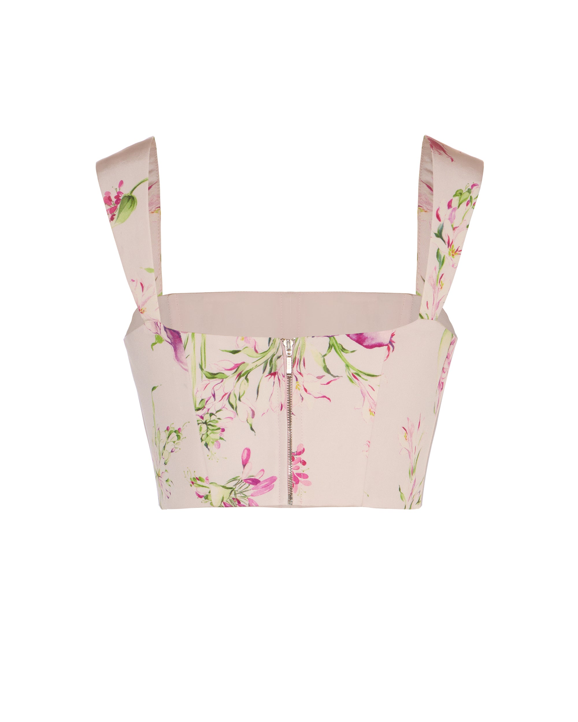 Oudine Top in Quartz Bloom Silk Faille