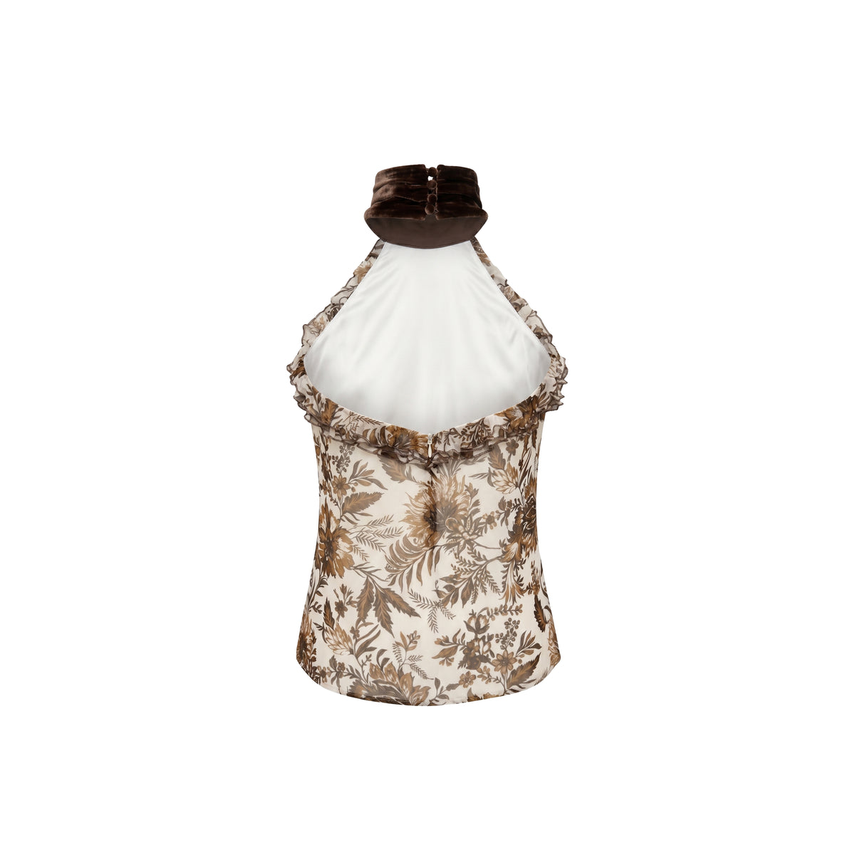 Darcy Top in Hickory Jacobean Silk Chiffon