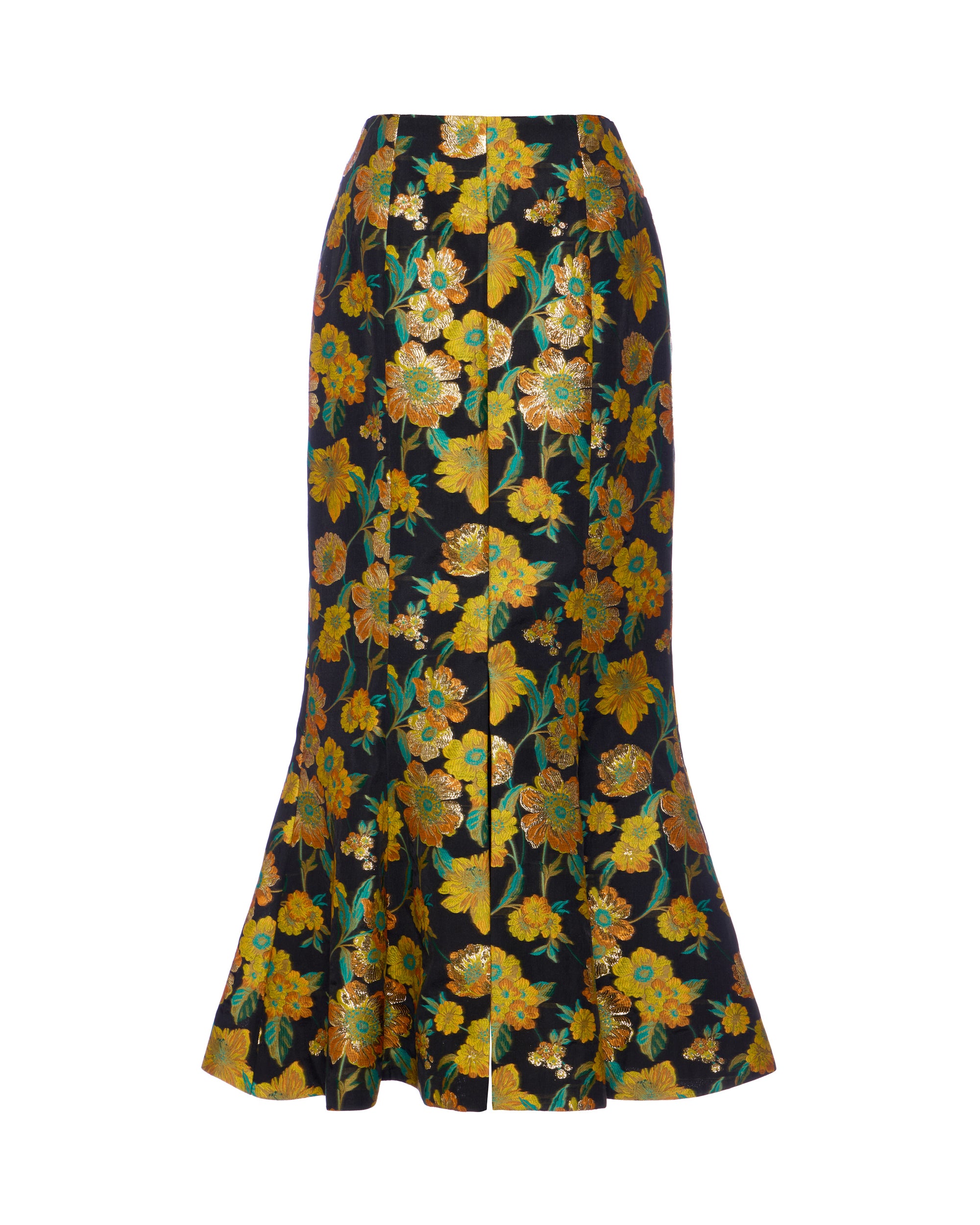 Elys Skirt in Metallic Citrine Brocade