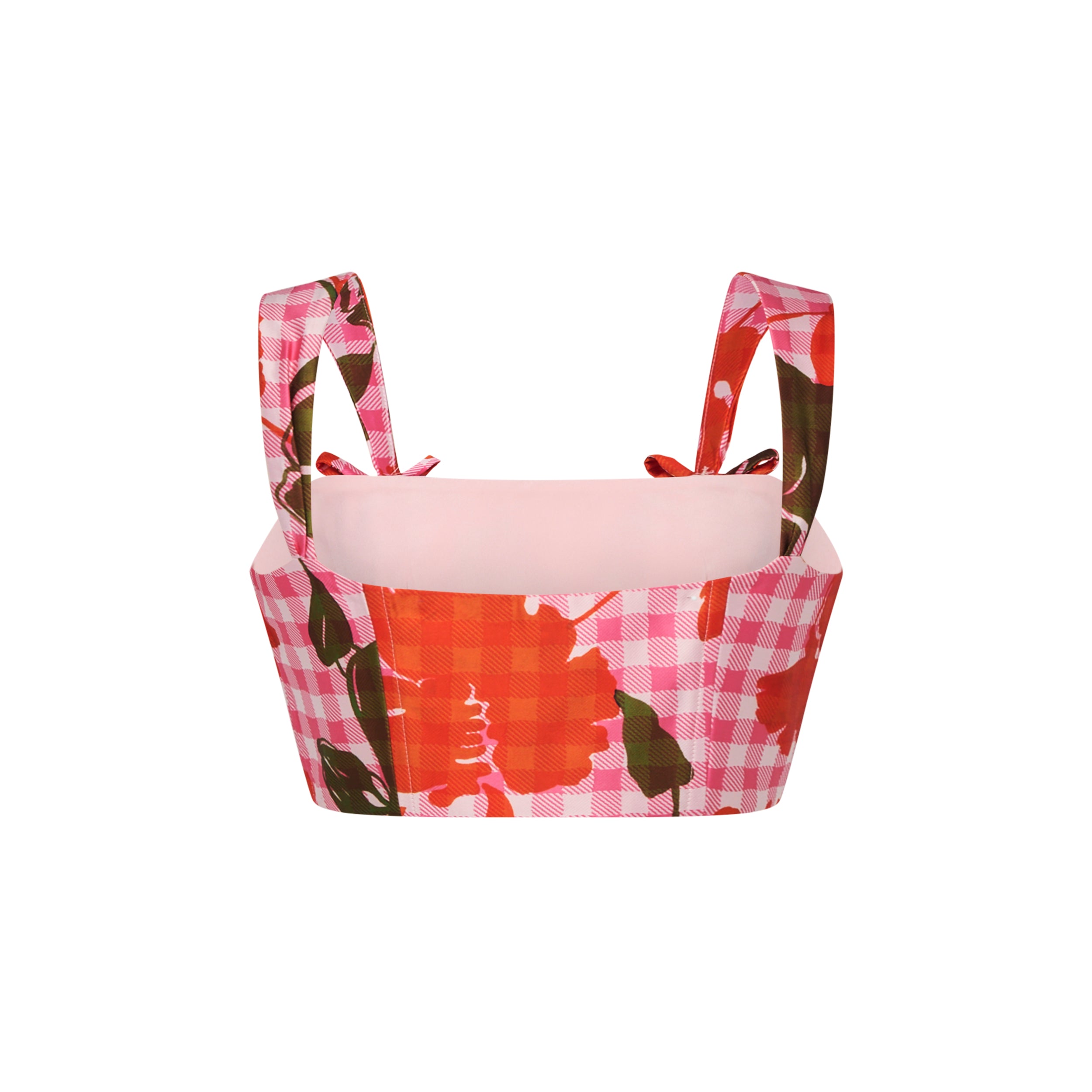 Arya Top in Floral Gingham Mikado