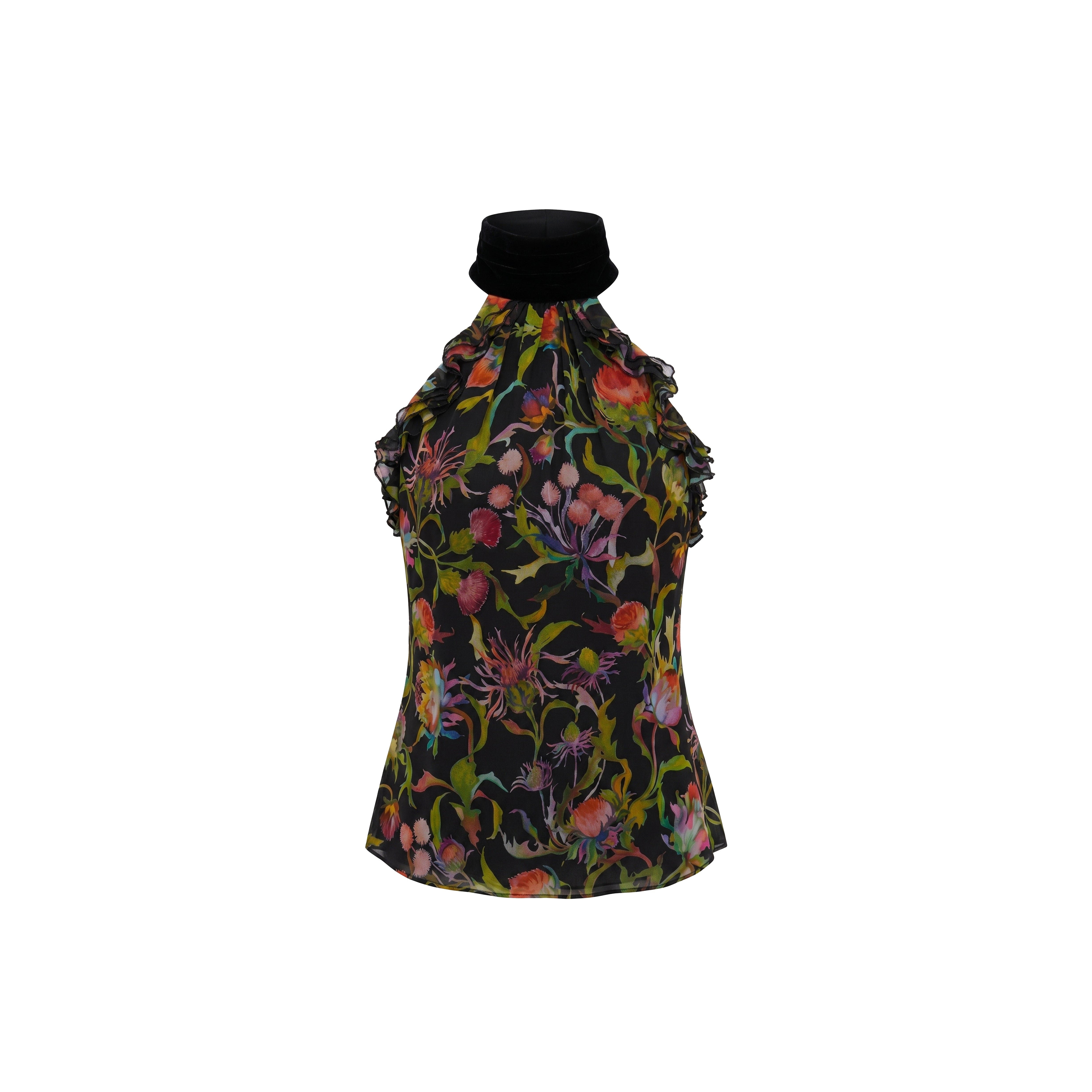 Darcy Top in Rainbow Thistle Silk Chiffon