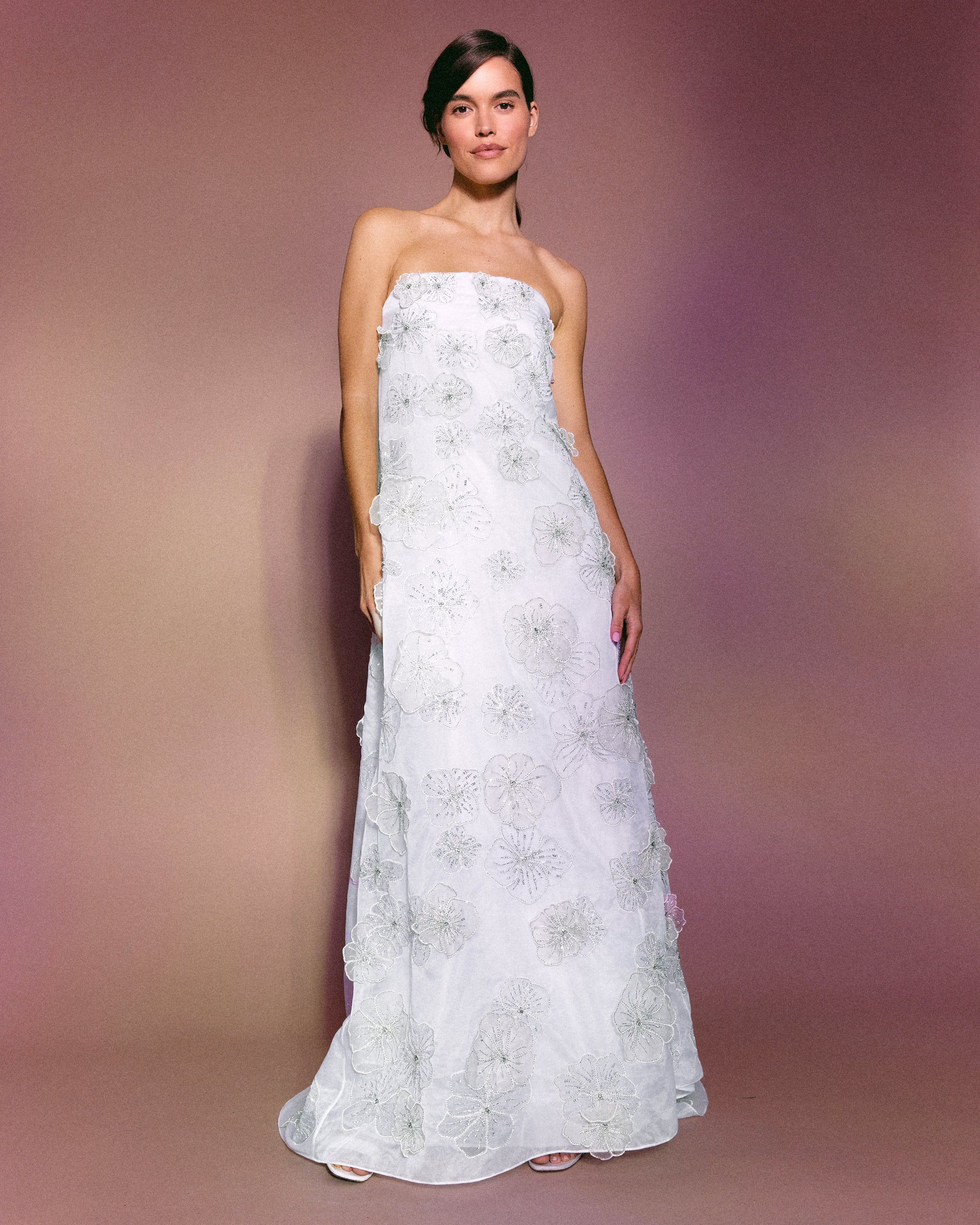 Skye Satin Maxi Gown (White)