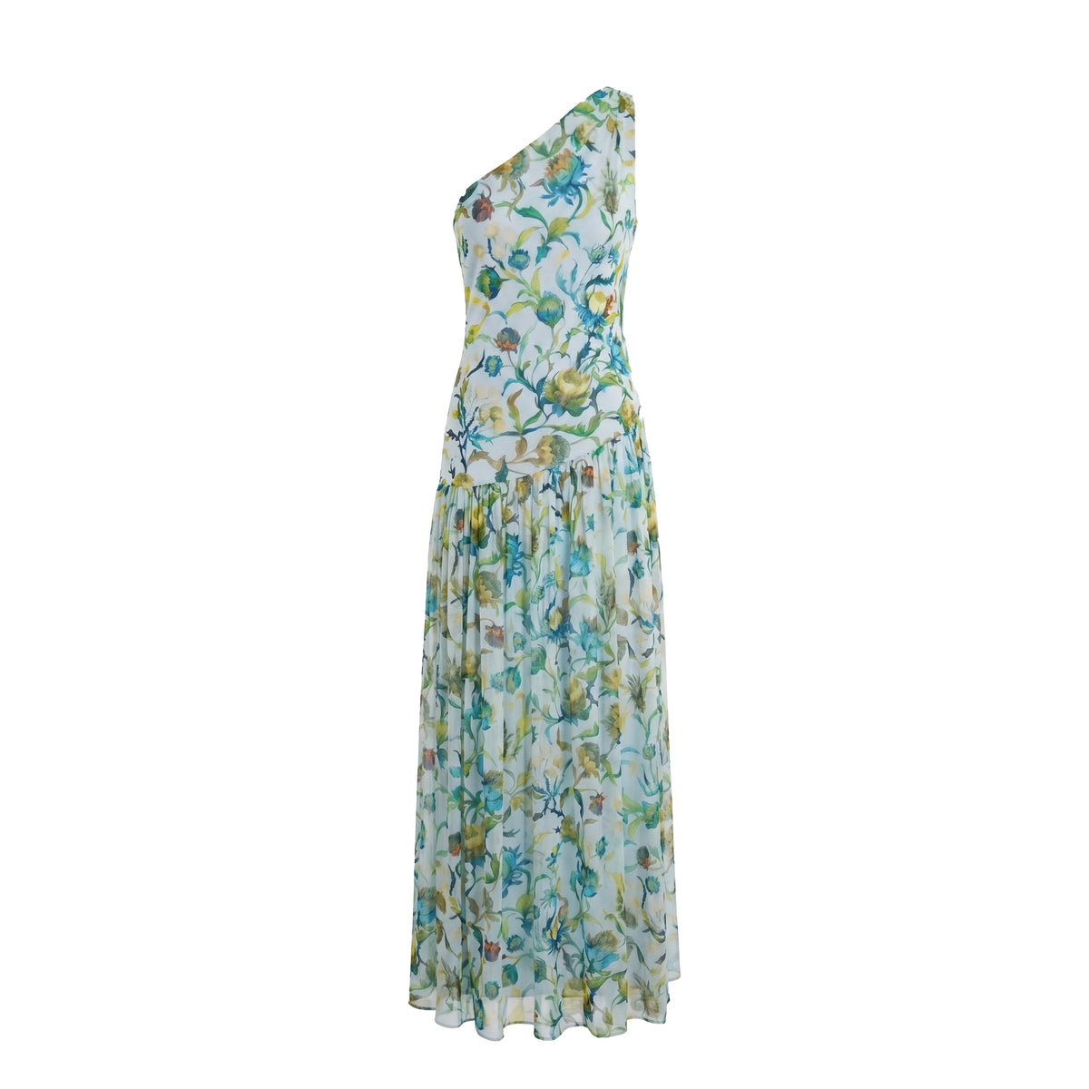 Remy Dress in Sky Thistle Silk Chiffon
