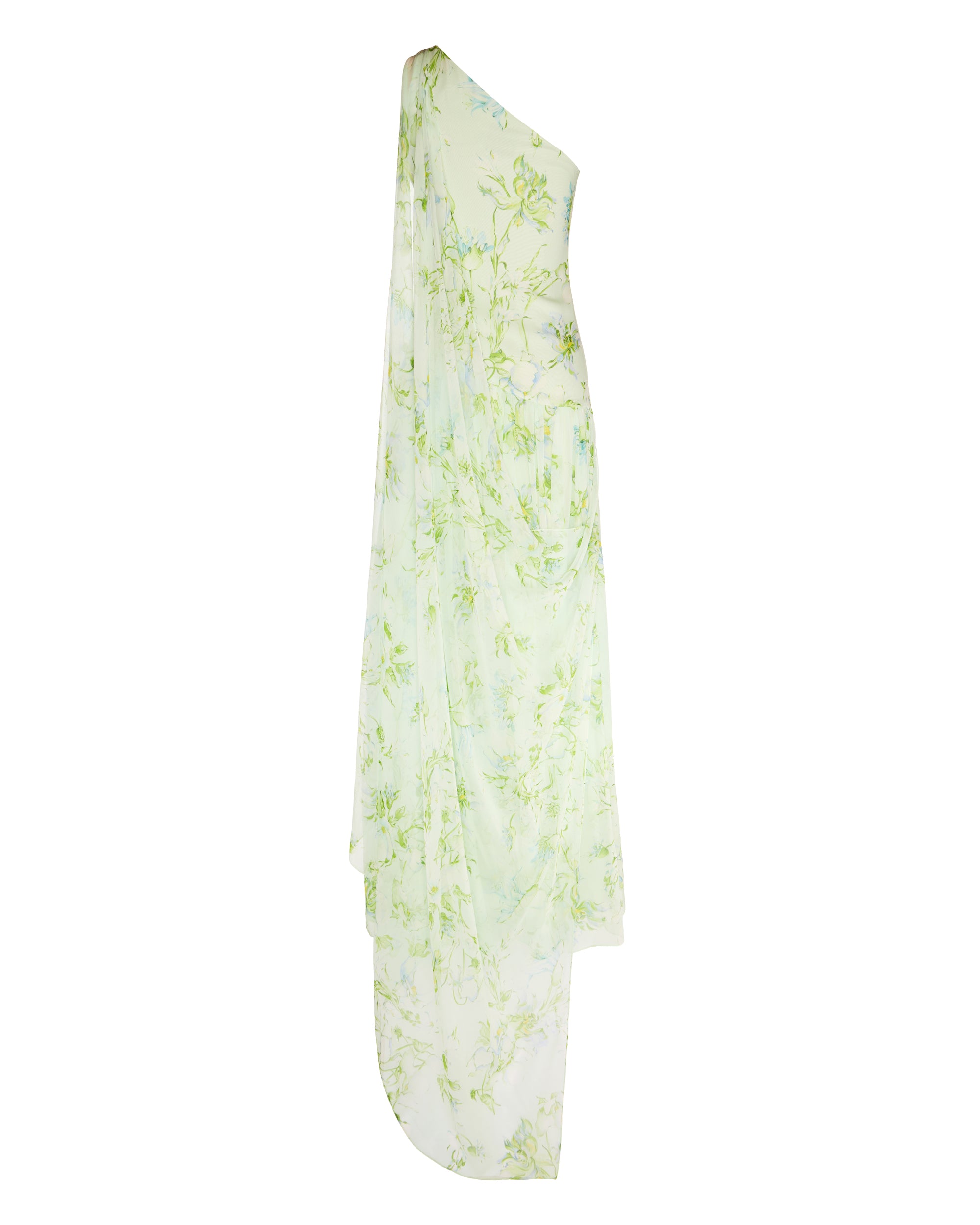 Remy Dress in Celadon Bloom Silk Chiffon