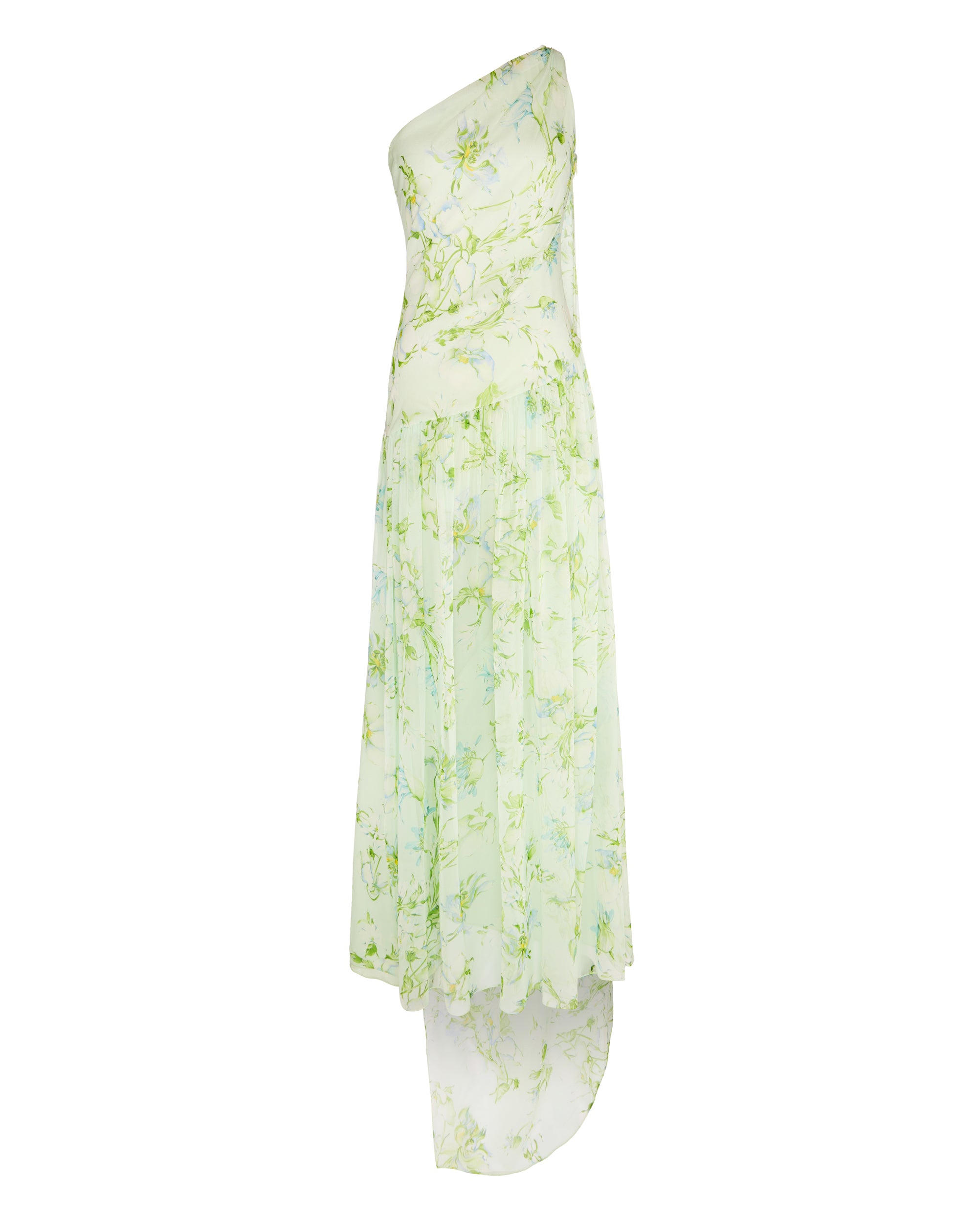 Remy Dress in Celadon Bloom Silk Chiffon