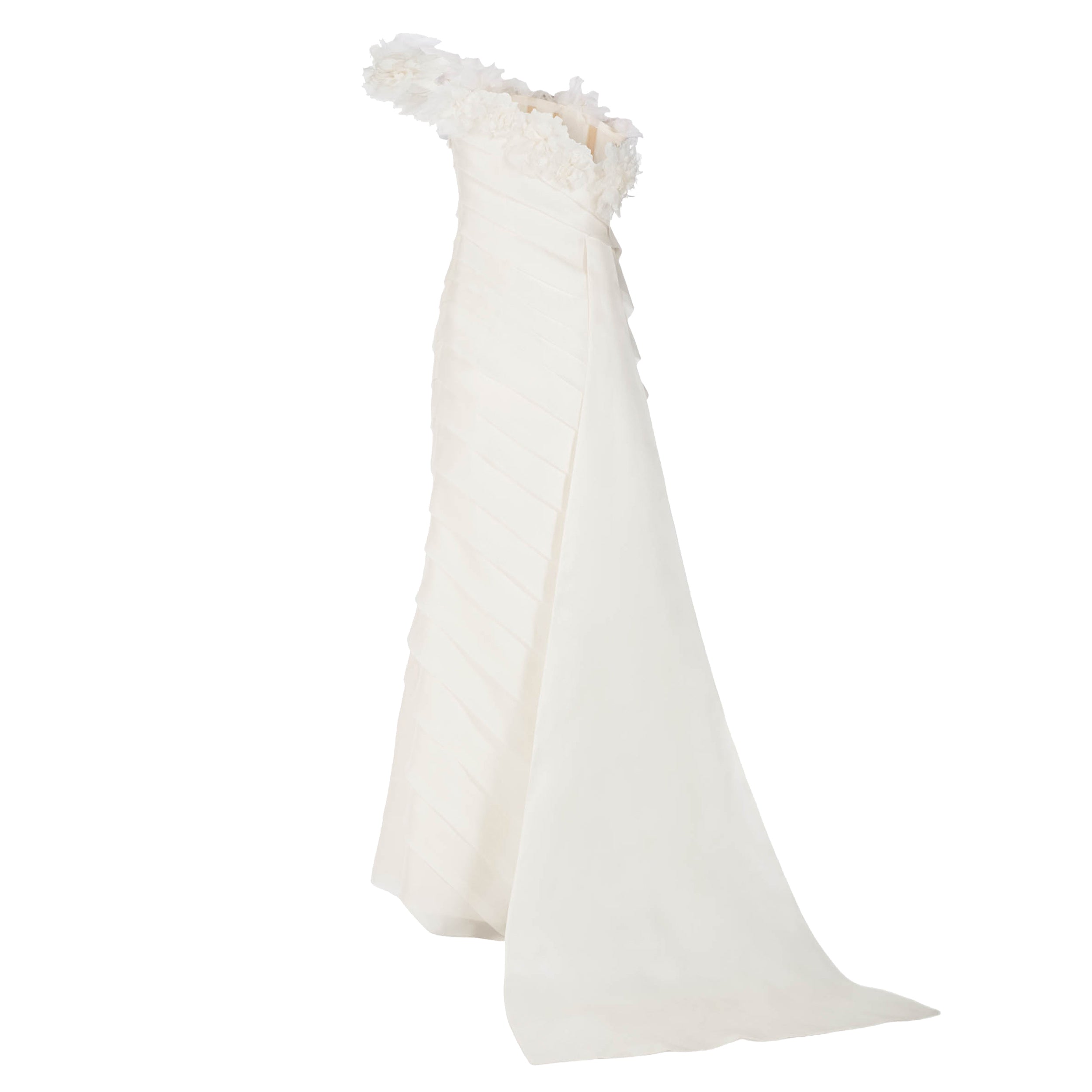 Patti Gown in Ivory Satin Face Organza