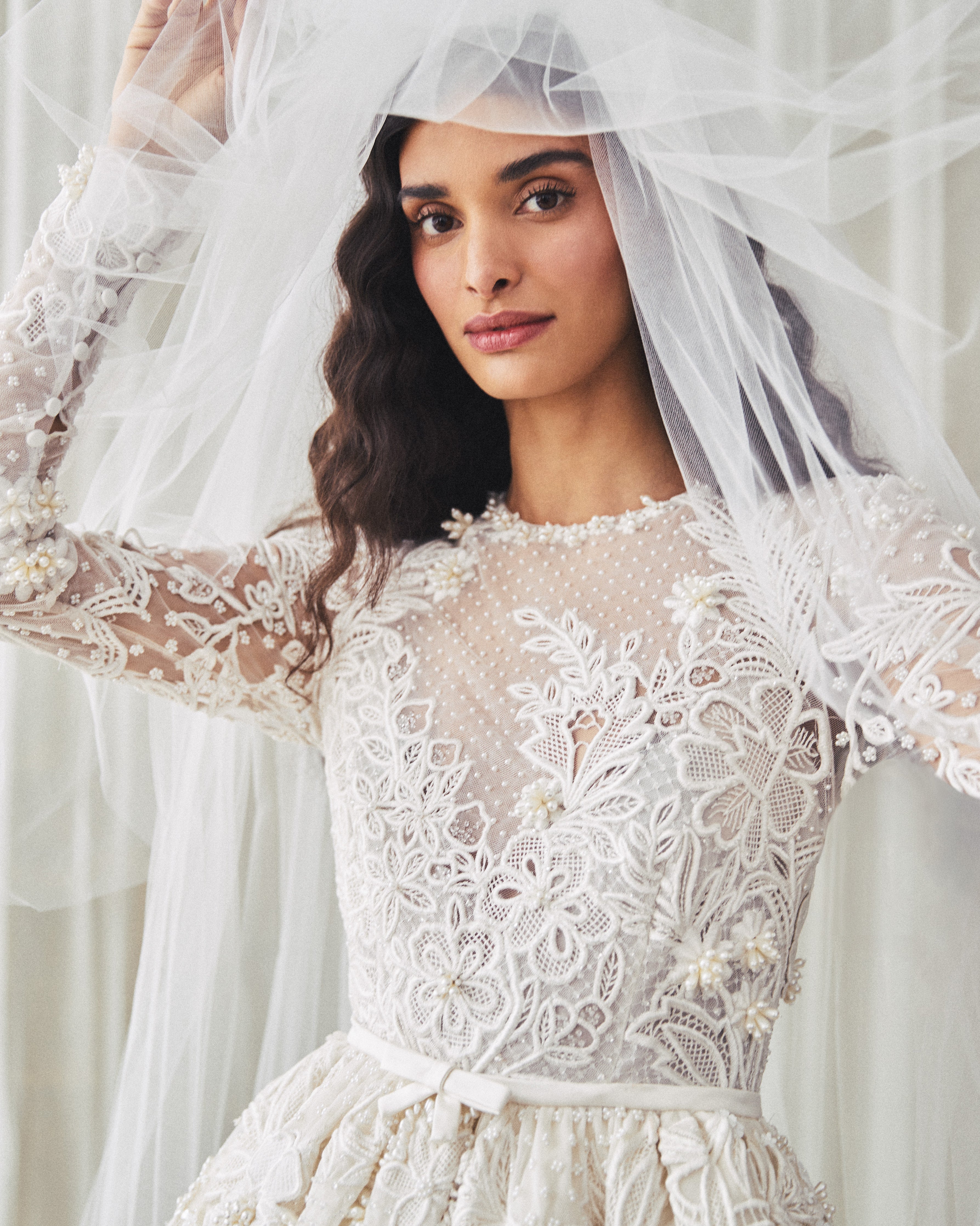 Alexandra Gown with 3D Lace Embellishment