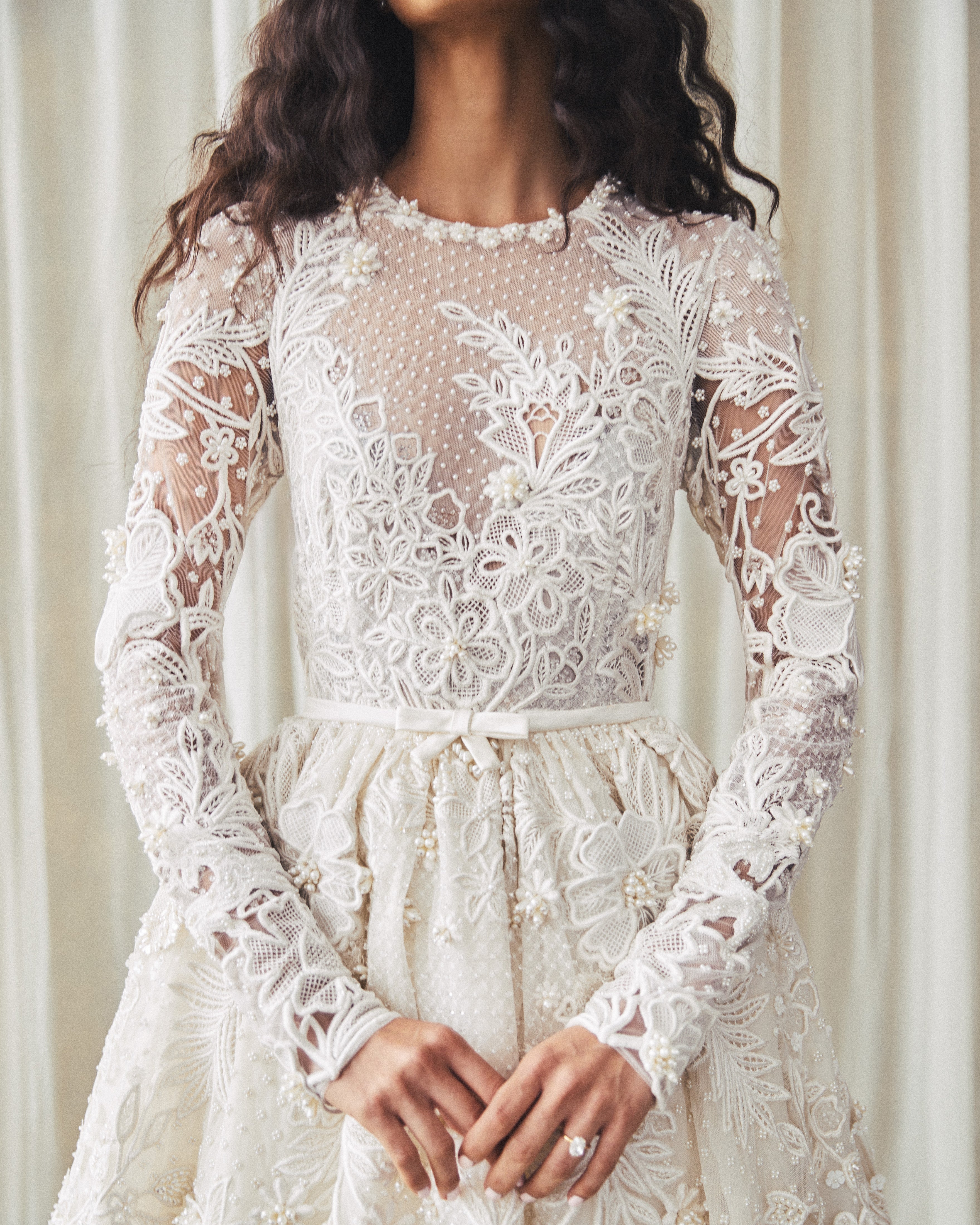 Alexandra Gown with 3D Lace Embellishment