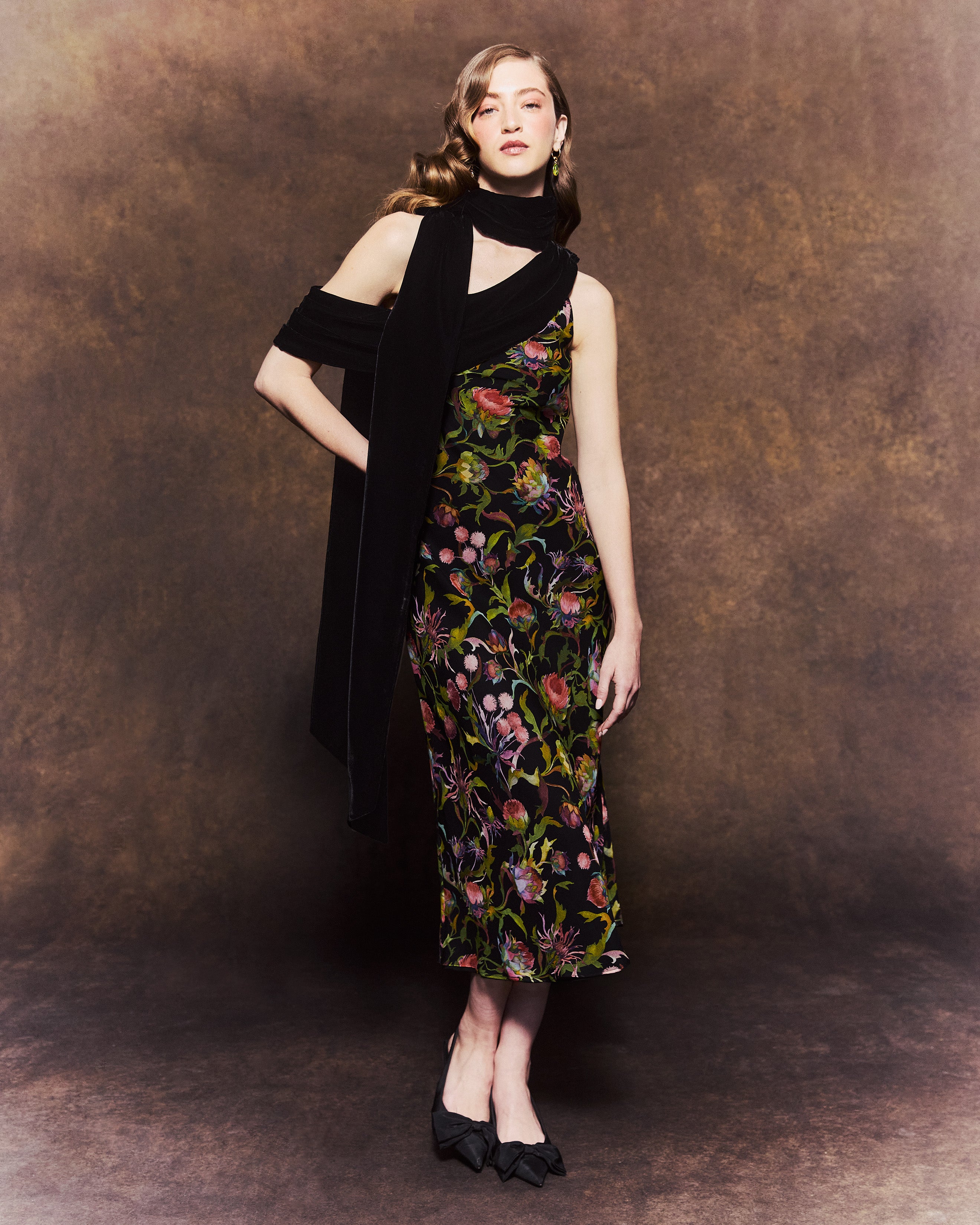 Holland Dress in Rainbow Thistle Silk Chiffon