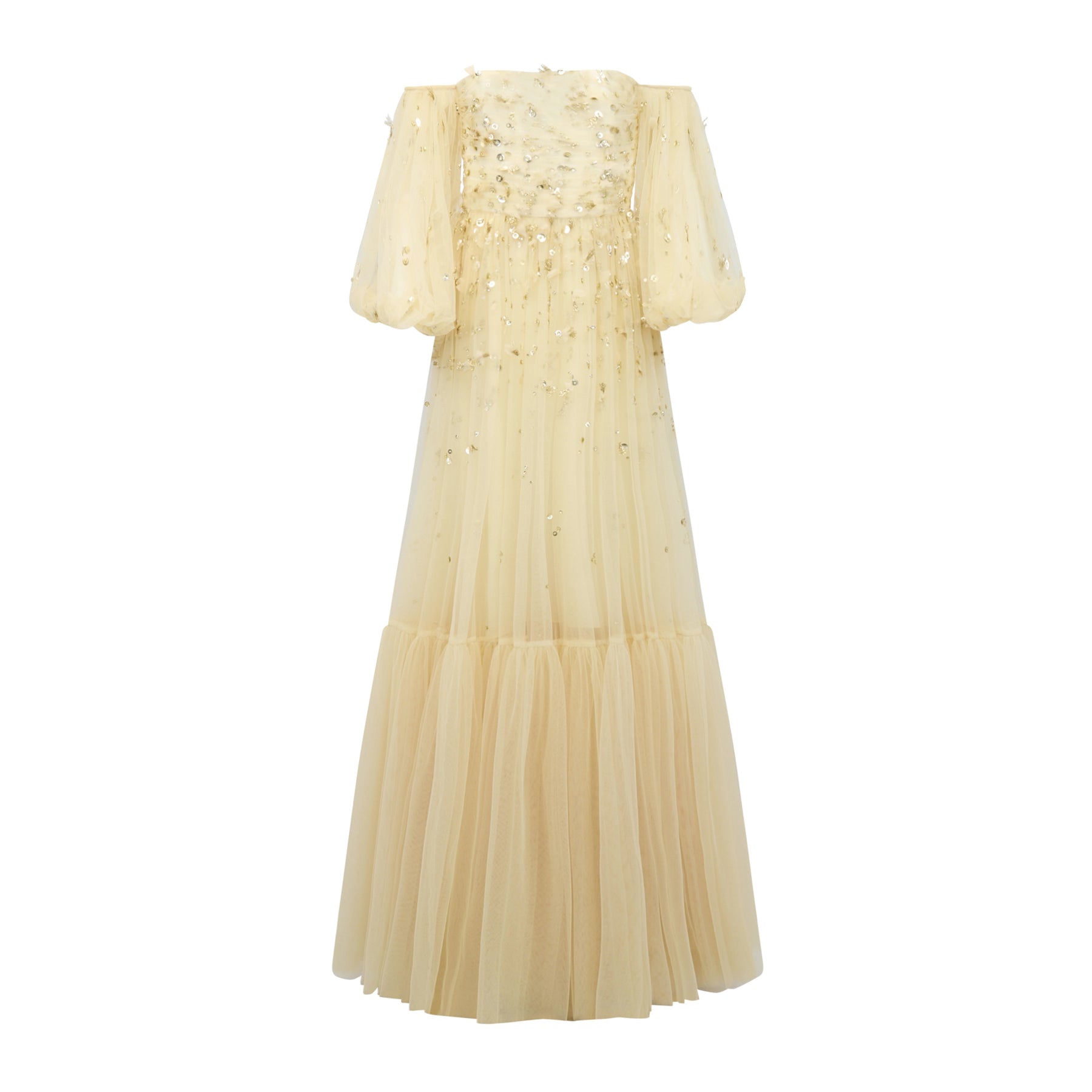 3362 Gold Appliqued Peplum Gown main image 1