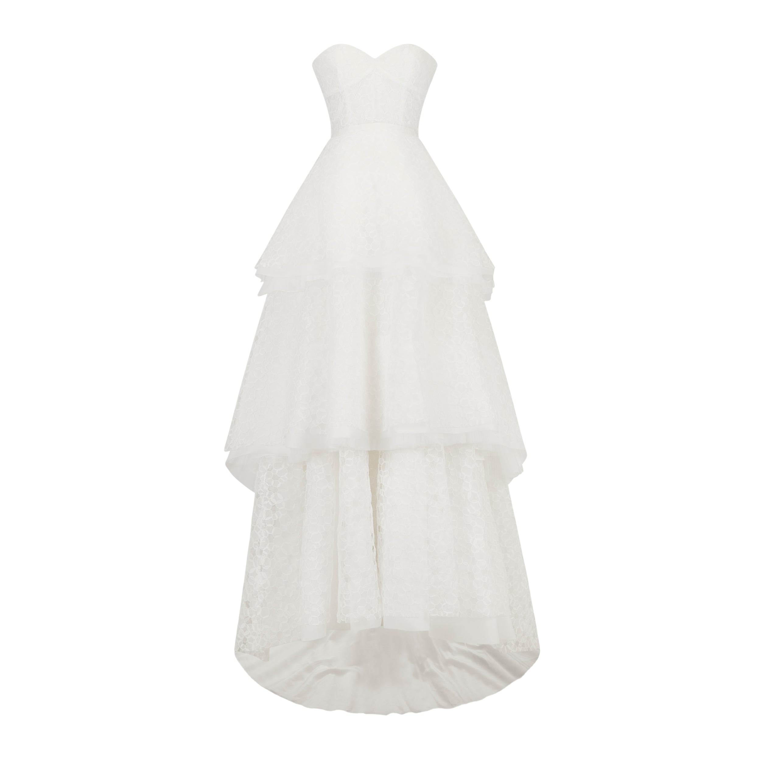 Iris Gown in White Bubble Organza
