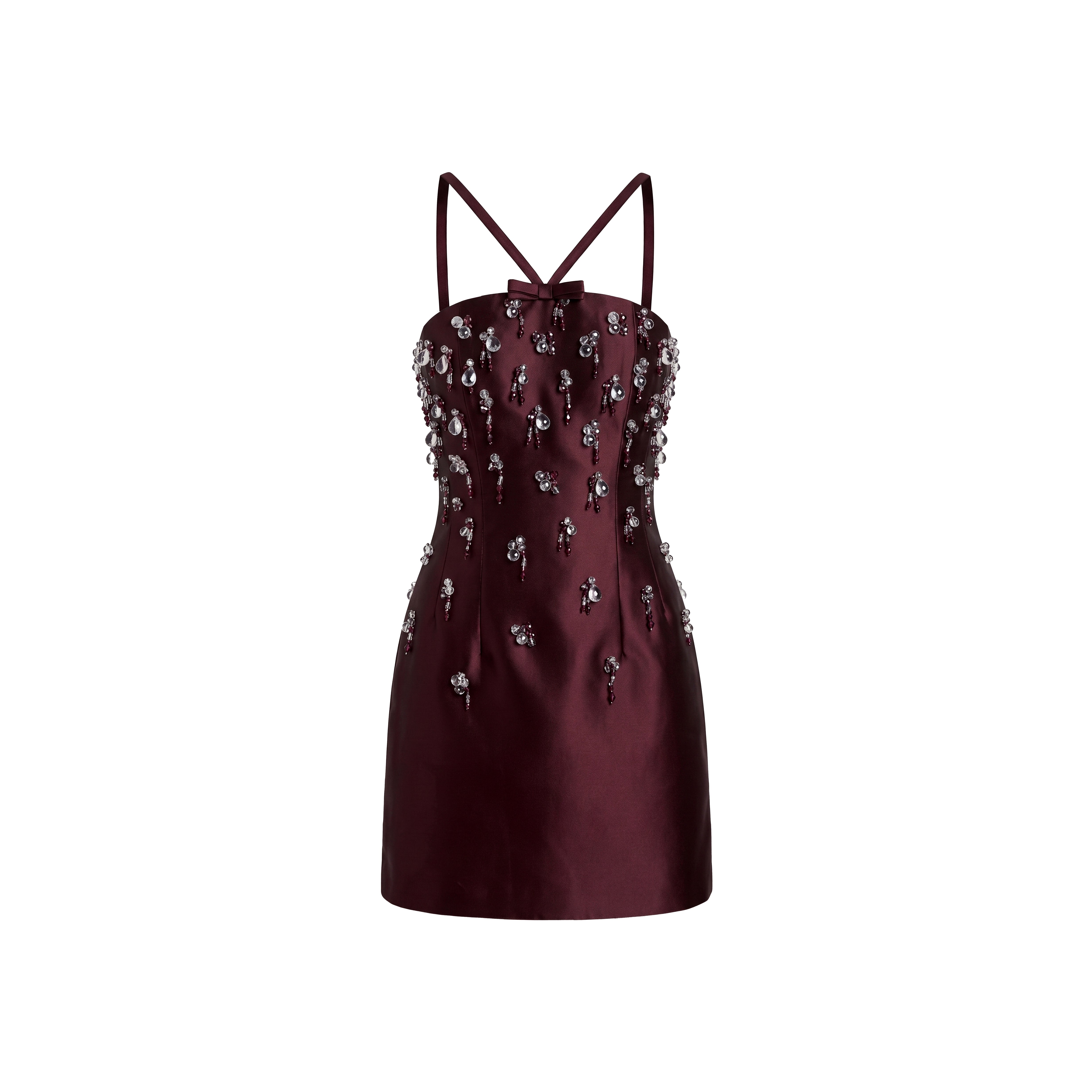 Sloane Dress in Wine Silk Wool